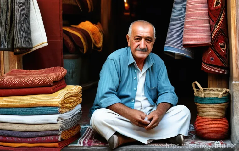 튀르키예 전통 시장 흥정 요령 - **Prompt:** A close-up shot capturing the sensory richness of a Turkish bazaar stall. The foreground...