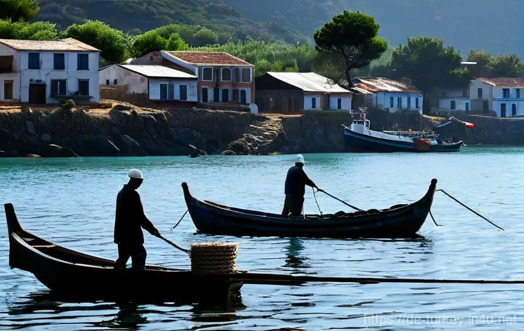 튀르키예 주요 해양 관련 문화 사례 - **Prompt 1: Serene Morning in a Turkish Fishing Village**
    "A tranquil early morning scene in a t...