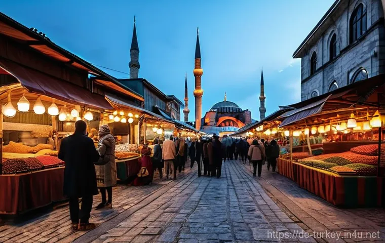 튀르키예 지역별 호텔 가격 비교 - **A Vibrant Evening in Istanbul's Sultanahmet District:** A bustling, atmospheric scene in the Sulta...
