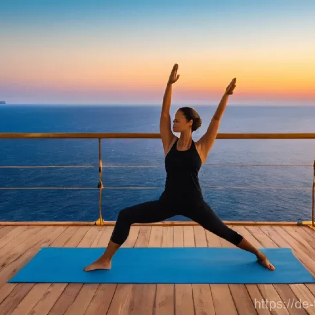 튀르키예에서의 요가와 웰니스 여행 - **Prompt:** A serene and picturesque yoga session at sunset on a wooden deck overlooking the azure M...