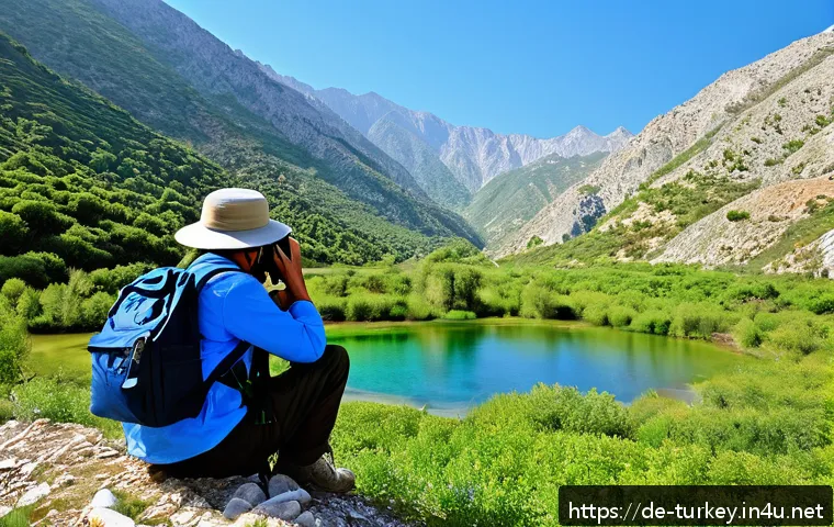 튀르키예의 자연 보호 단체 - A serene Turkish mountain landscape featuring a protected natural reserve with diverse native flora ...