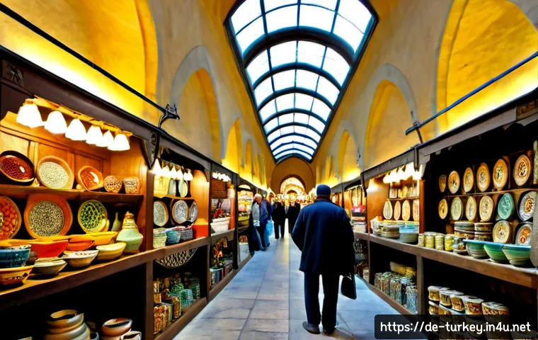 Home 17 튀르키예 전통 시장 가이드 - Photorealistic Turkish traditional bazaar interior in Istanbul, clear central aisle with neatly arra...